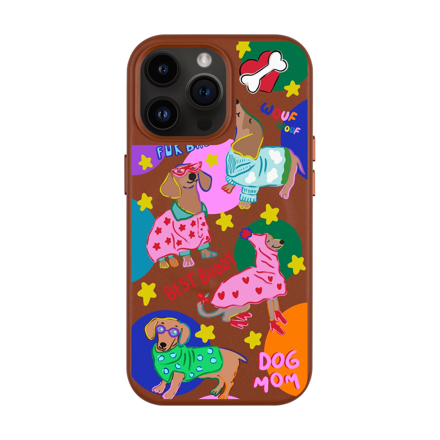 DOG MOM-iPhone 14 Pro Max Leather Kılıf MagSafe Özellikli