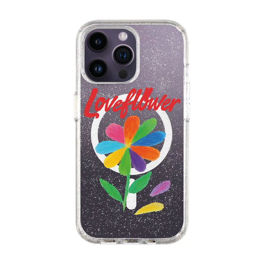 LOVE FLOWER-iPhone 14 Pro Max Shiny Kılıf MagSafe Özellikli