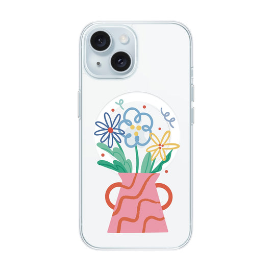 PINK VASE-iPhone 15 Solid Kılıf MagSafe Özellikli