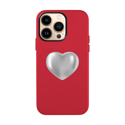 SILVER HEART-iPhone 13 Pro Leather Kılıf