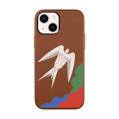 L’OISEAU LIBRE-iPhone 14 Leather Kılıf