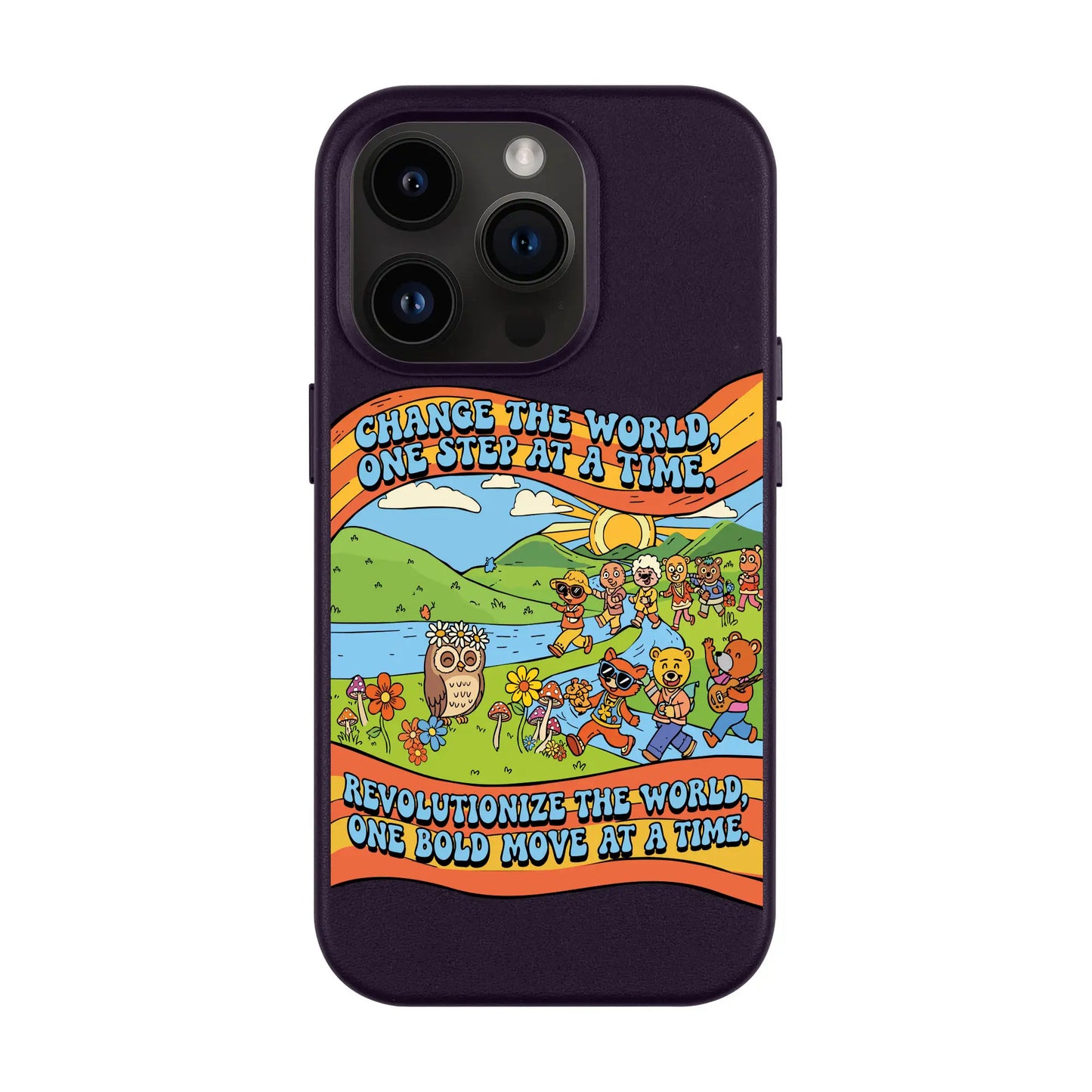 CHANGE THE WORLD-iPhone 14 Pro Leather Kılıf MagSafe Özellikli