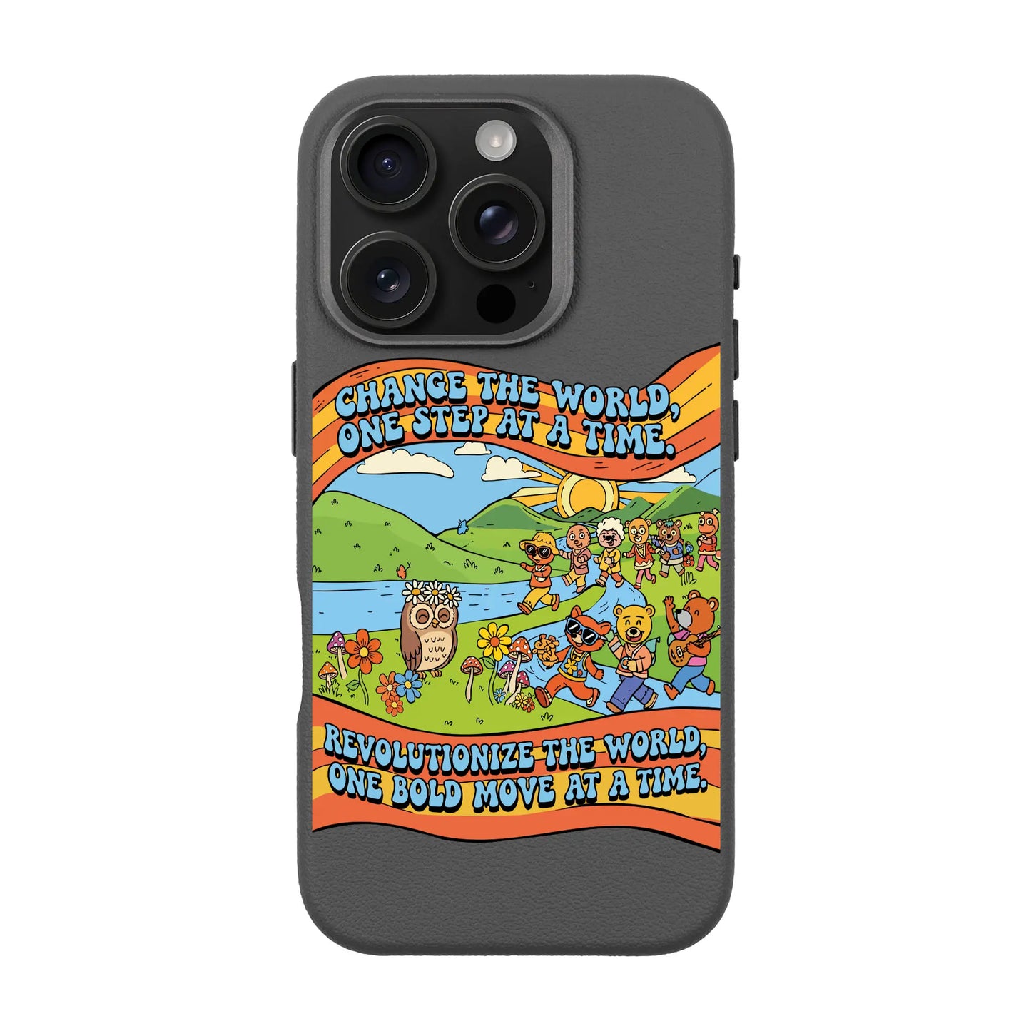 CHANGE THE WORLD-iPhone 16 Pro Leather Premium Kılıf MagSafe Özellikli