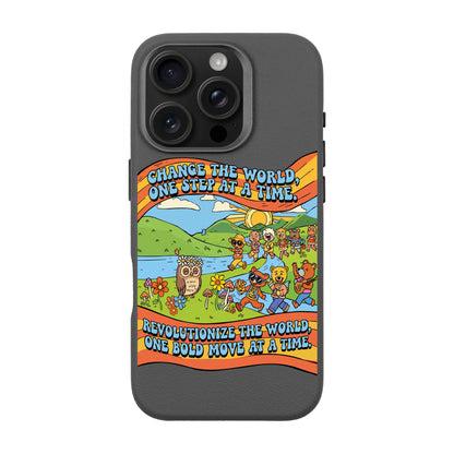 CHANGE THE WORLD-iPhone 16 Pro Leather Premium Kılıf MagSafe Özellikli