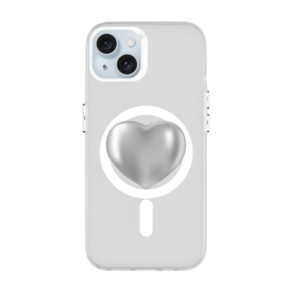 SILVER HEART-iPhone 15 Plus Hold Kılıf MagSafe Özellikli