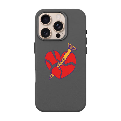 BROKEN HEART-iPhone 16 Pro Leather Premium Kılıf MagSafe Özellikli