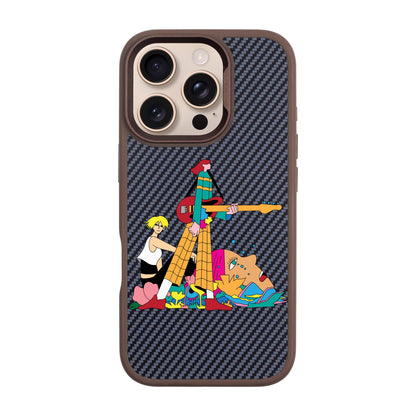 HER BAND-iPhone 16 Pro Plaid Kılıf MagSafe Özellikli