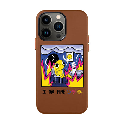 I AM FINE-iPhone 13 Pro Max Leather Kılıf
