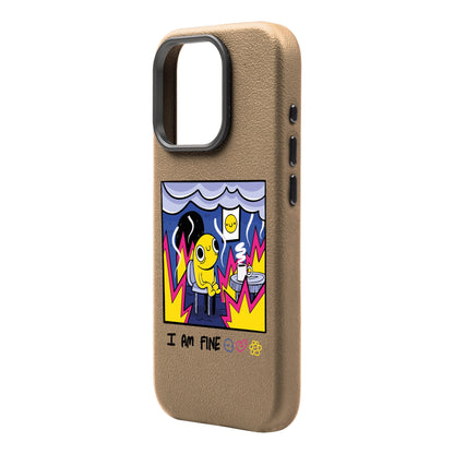 I AM FINE-iPhone 16 Pro Max Leather Premium Kılıf MagSafe Özellikli