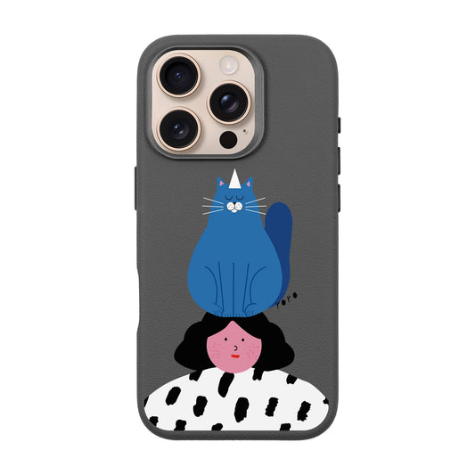 NAUGHTY CAT-iPhone 16 Pro Leather Premium Kılıf MagSafe Özellikli