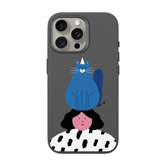 NAUGHTY CAT-iPhone 15 Pro Max Leather Premium Kılıf MagSafe Özellikli