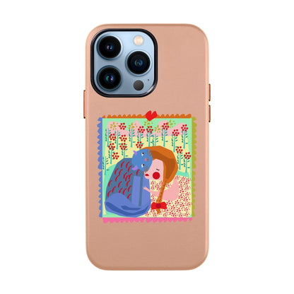 KEDİ POSTA PULU-iPhone 13 Pro Max Leather Kılıf