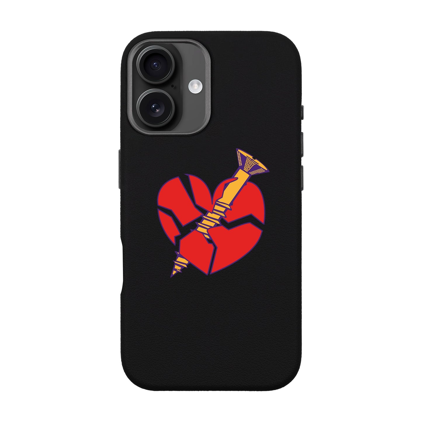 BROKEN HEART-iPhone 16 Plus Leather Premium Kılıf MagSafe Özellikli