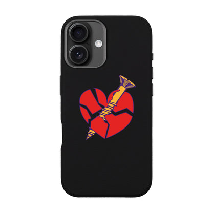 BROKEN HEART-iPhone 16 Plus Leather Premium Kılıf MagSafe Özellikli