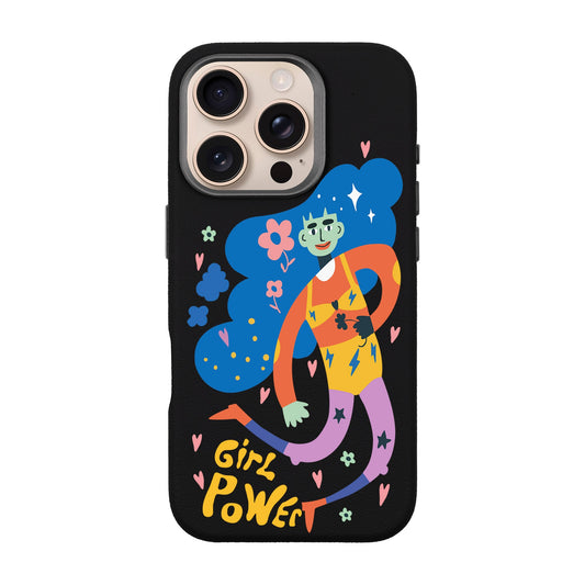 GIRL POWER-iPhone 16 Pro Leather Premium Kılıf MagSafe Özellikli