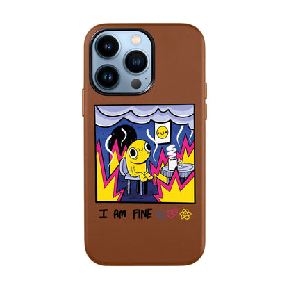 I AM FINE-iPhone 13 Pro Max Leather Kılıf