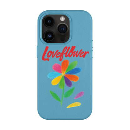 LOVE FLOWER-iPhone 14 Pro Leather Kılıf MagSafe Özellikli