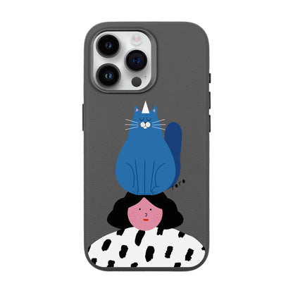 NAUGHTY CAT-iPhone 14 Pro Max Leather Premium Kılıf MagSafe Özellikli