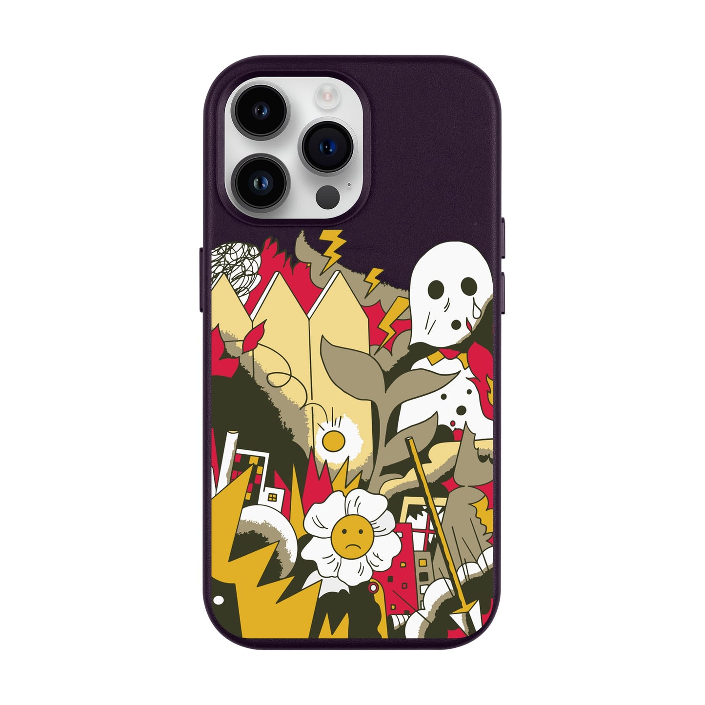 EVERYTHING IS BURNING-iPhone 14 Pro Max Leather Kılıf MagSafe Özellikli