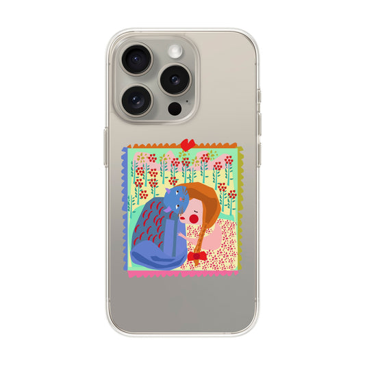KEDİ POSTA PULU-iPhone 15 Pro Solid Kılıf