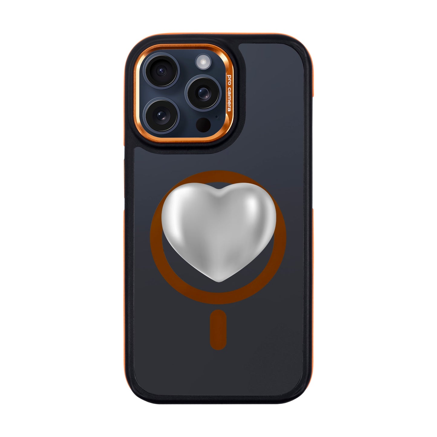 SILVER HEART-iPhone 15 Pro Max Dark Kılıf MagSafe Özellikli