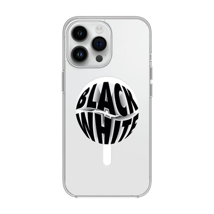 BLACK WHITE-iPhone 14 Pro Max Solid Kılıf MagSafe Özellikli