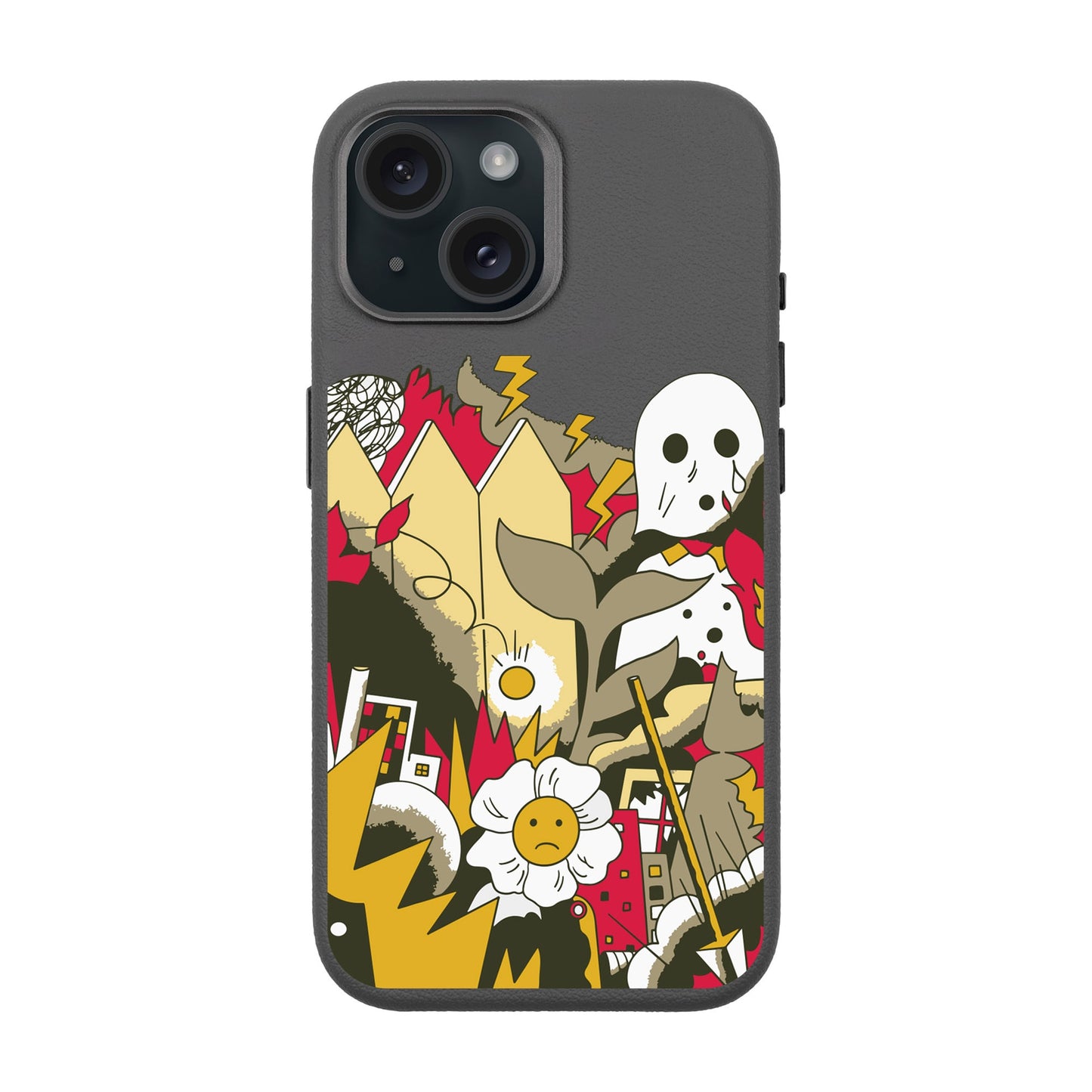 EVERYTHING IS BURNING-iPhone 15 Leather Premium Kılıf MagSafe Özellikli
