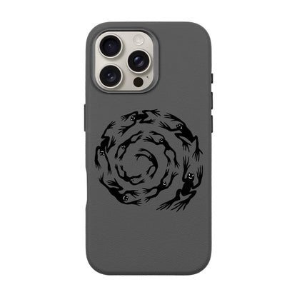 SWIRLING FROGS-iPhone 16 Pro Max Leather Premium Kılıf MagSafe Özellikli