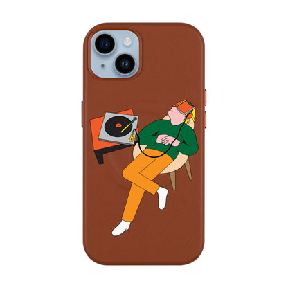 LAZY SUNDAY AFTERNOON-iPhone 14 Plus Leather Kılıf MagSafe Özellikli