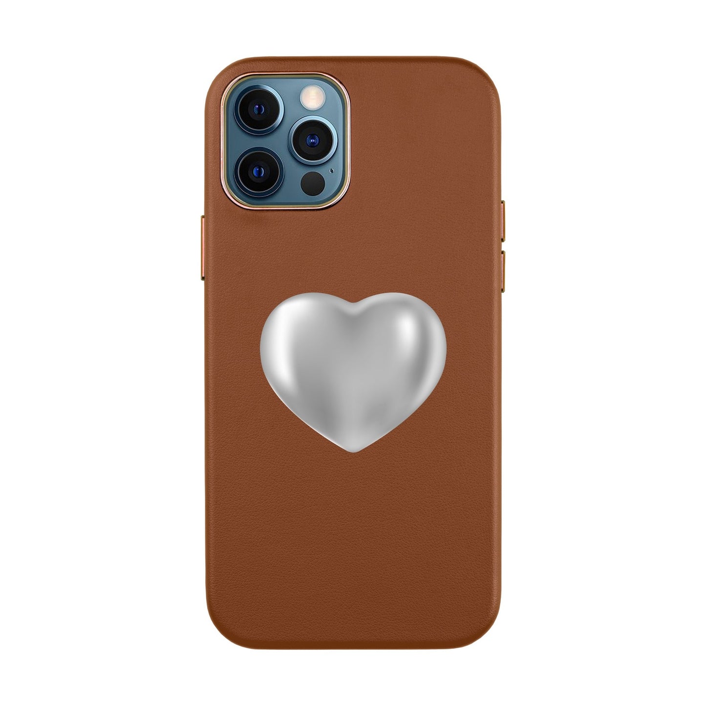 SILVER HEART-iPhone 12 Pro Max Leather Kılıf