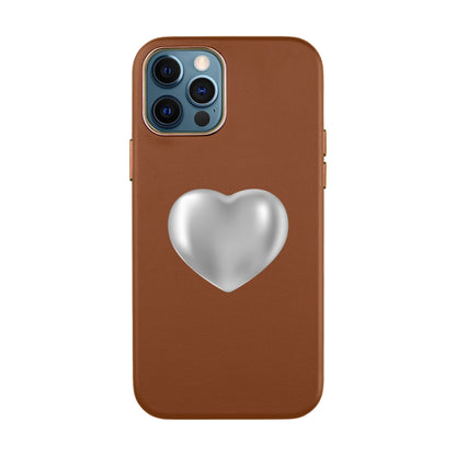 SILVER HEART-iPhone 12 Pro Max Leather Kılıf
