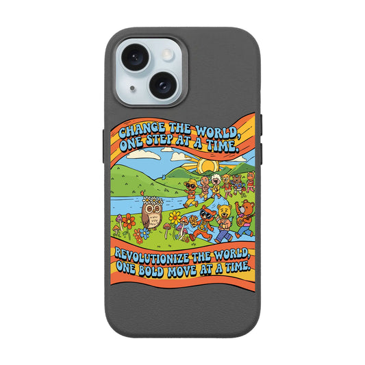 CHANGE THE WORLD-iPhone 15 Leather Premium Kılıf MagSafe Özellikli