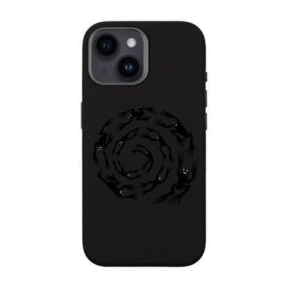 SWIRLING FROGS-iPhone 14 Leather Premium Kılıf MagSafe Özellikli