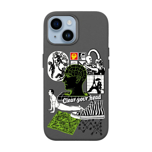 CLEAR YOUR HEAD-iPhone 14 Leather Premium Kılıf MagSafe Özellikli