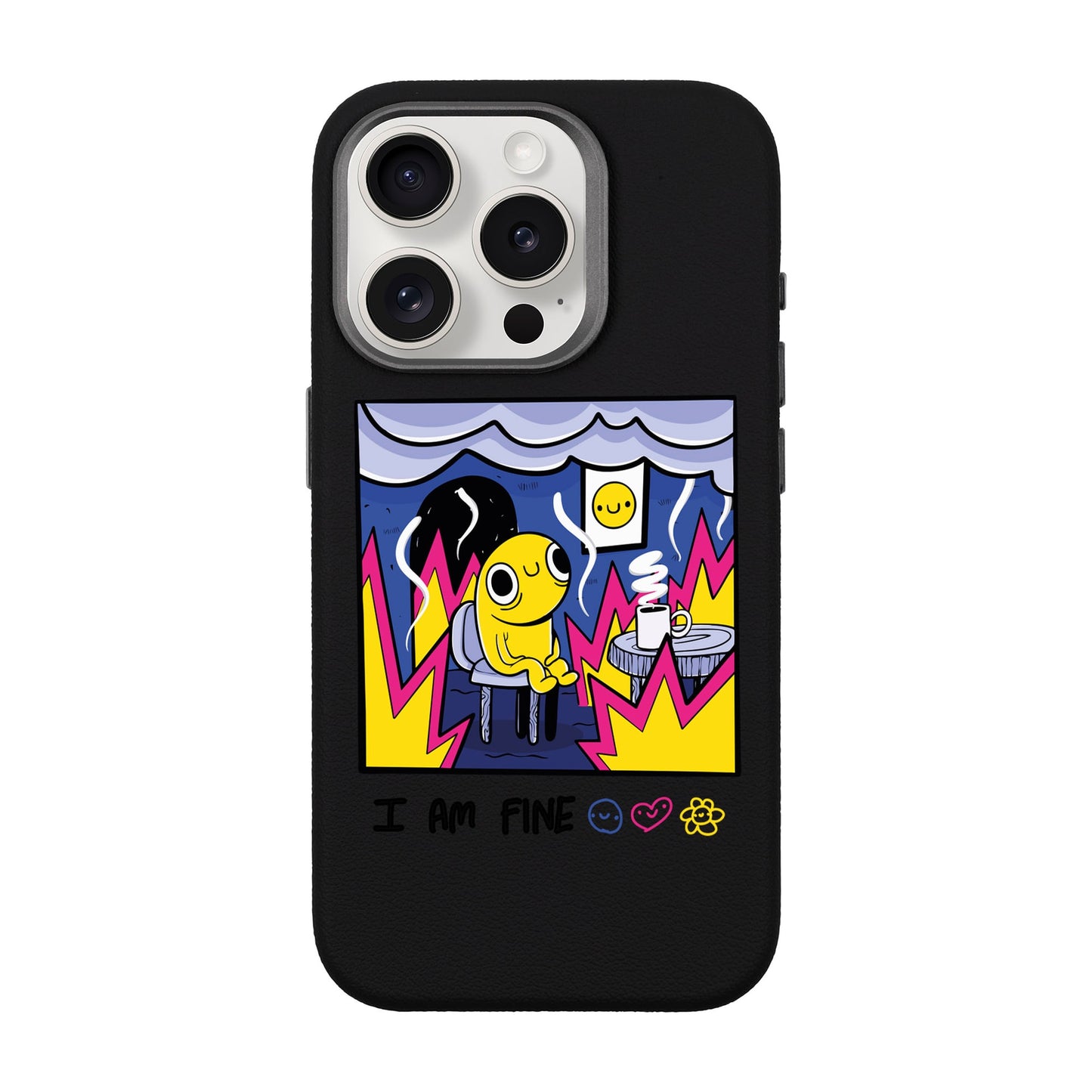 I AM FINE-iPhone 15 Pro Leather Premium Kılıf MagSafe Özellikli