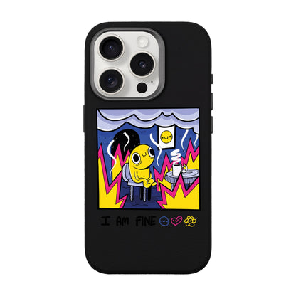 I AM FINE-iPhone 15 Pro Leather Premium Kılıf MagSafe Özellikli