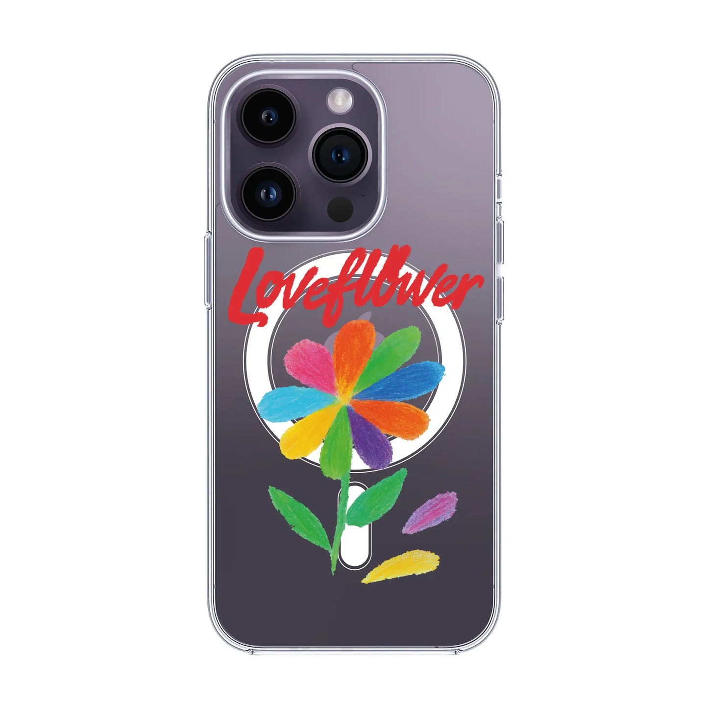 LOVE FLOWER-iPhone 14 Pro Solid Kılıf MagSafe Özellikli