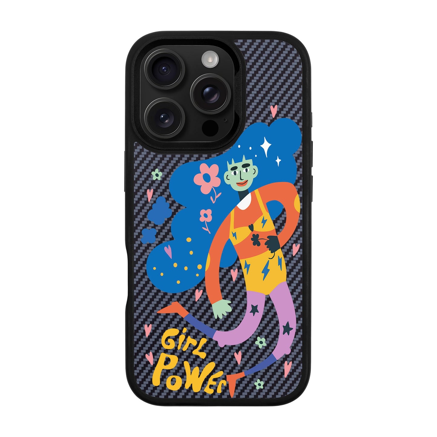 GIRL POWER-iPhone 16 Pro Plaid Kılıf MagSafe Özellikli