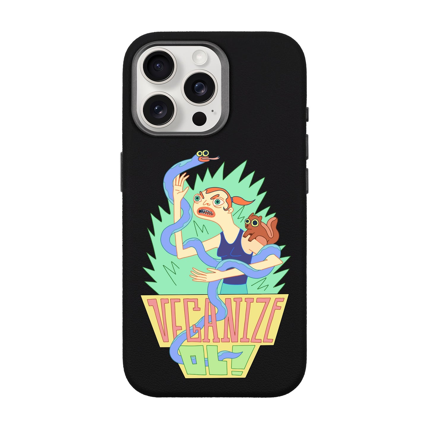 VEGANİZE-iPhone 15 Pro Max Leather Premium Kılıf MagSafe Özellikli