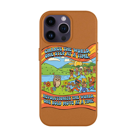 CHANGE THE WORLD-iPhone 14 Pro Max Leather Kılıf MagSafe Özellikli