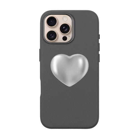 SILVER HEART-iPhone 16 Pro Max Leather Premium Kılıf MagSafe Özellikli