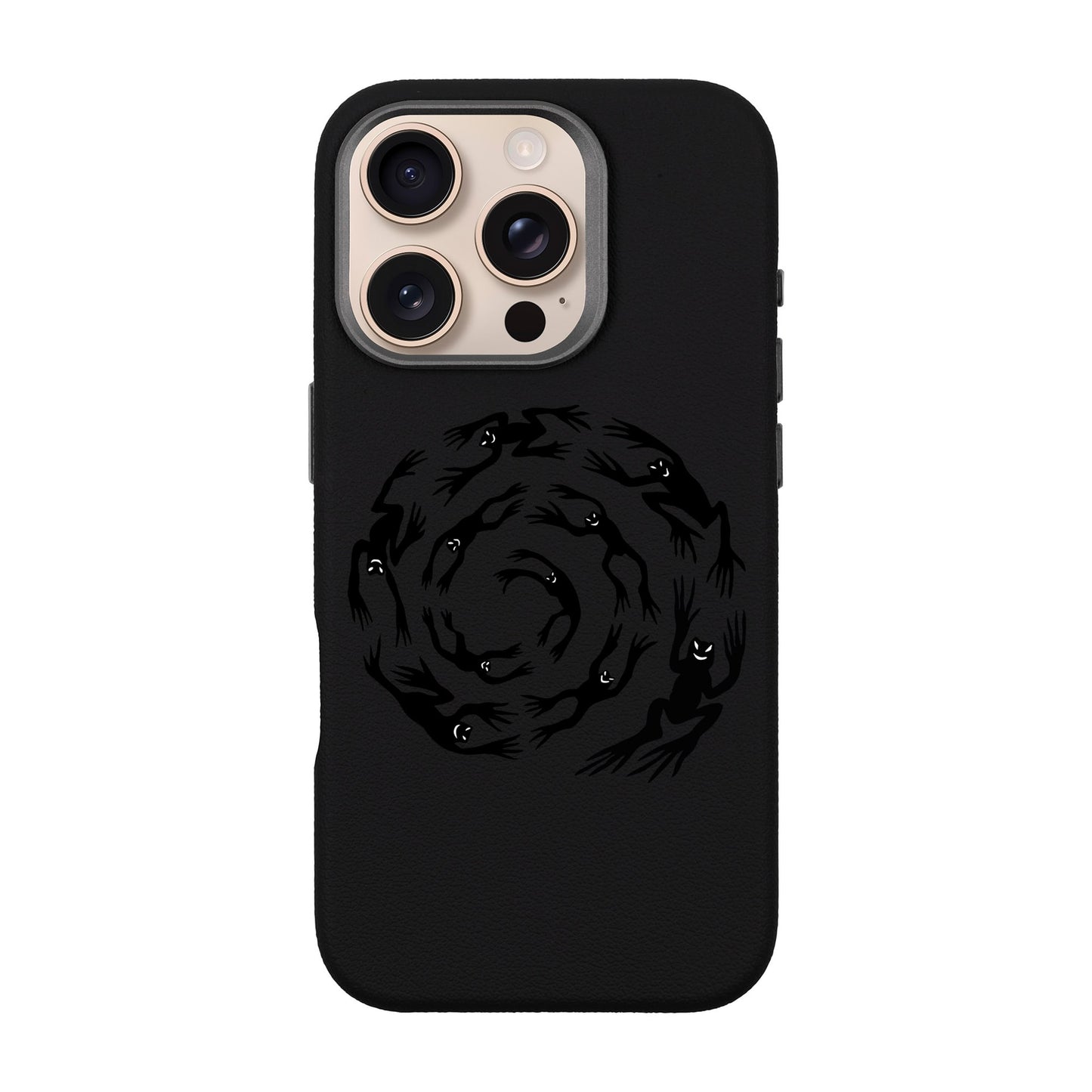 SWIRLING FROGS-iPhone 16 Pro Leather Premium Kılıf MagSafe Özellikli