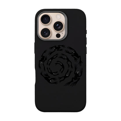 SWIRLING FROGS-iPhone 16 Pro Leather Premium Kılıf MagSafe Özellikli