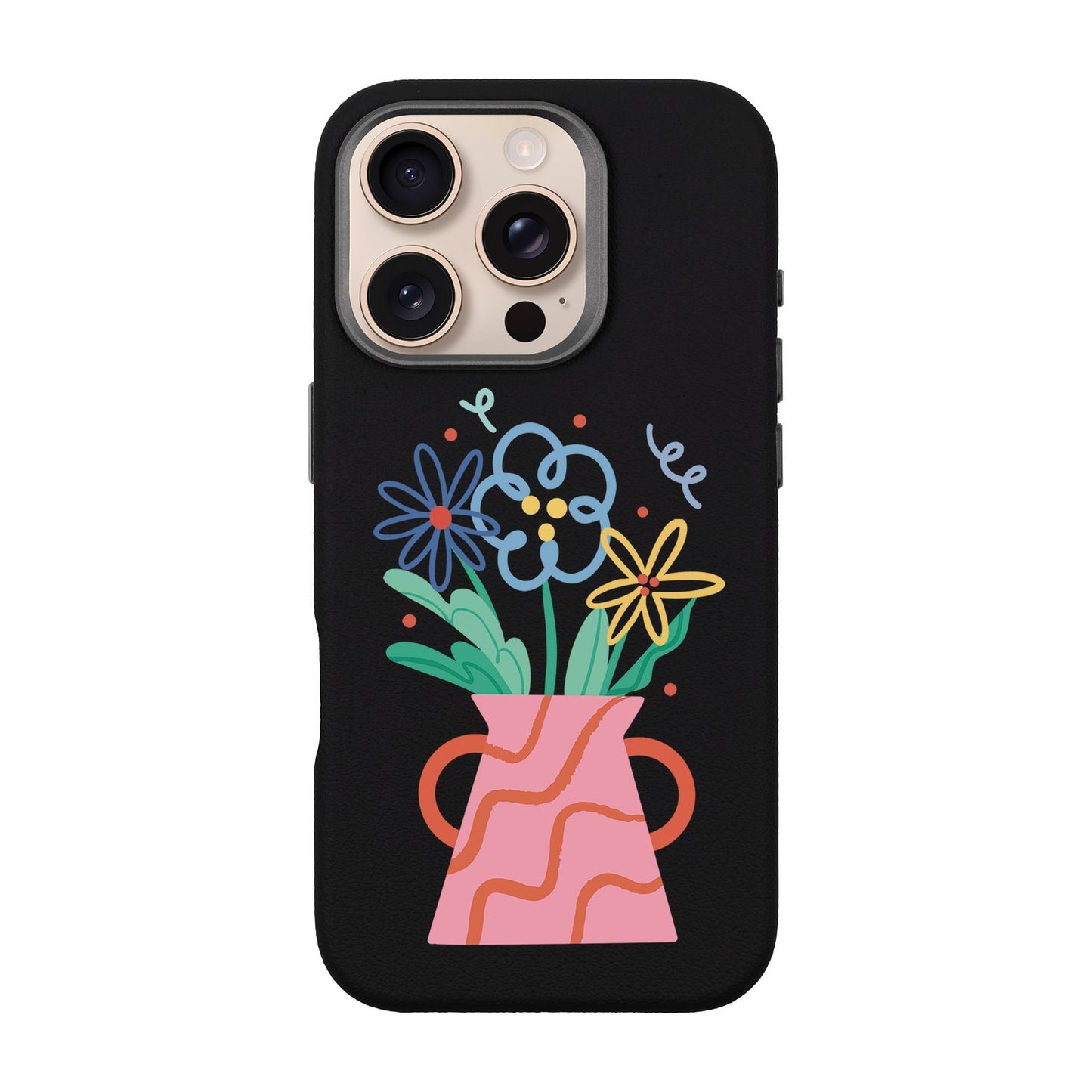 PINK VASE-iPhone 16 Pro Leather Premium Kılıf MagSafe Özellikli