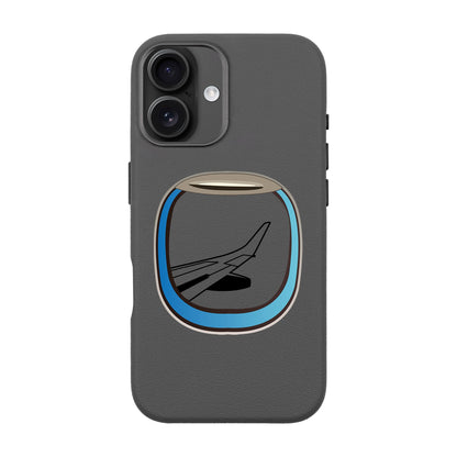 AIRCRAFT WINDOW-iPhone 16 Plus Leather Premium Kılıf MagSafe Özellikli