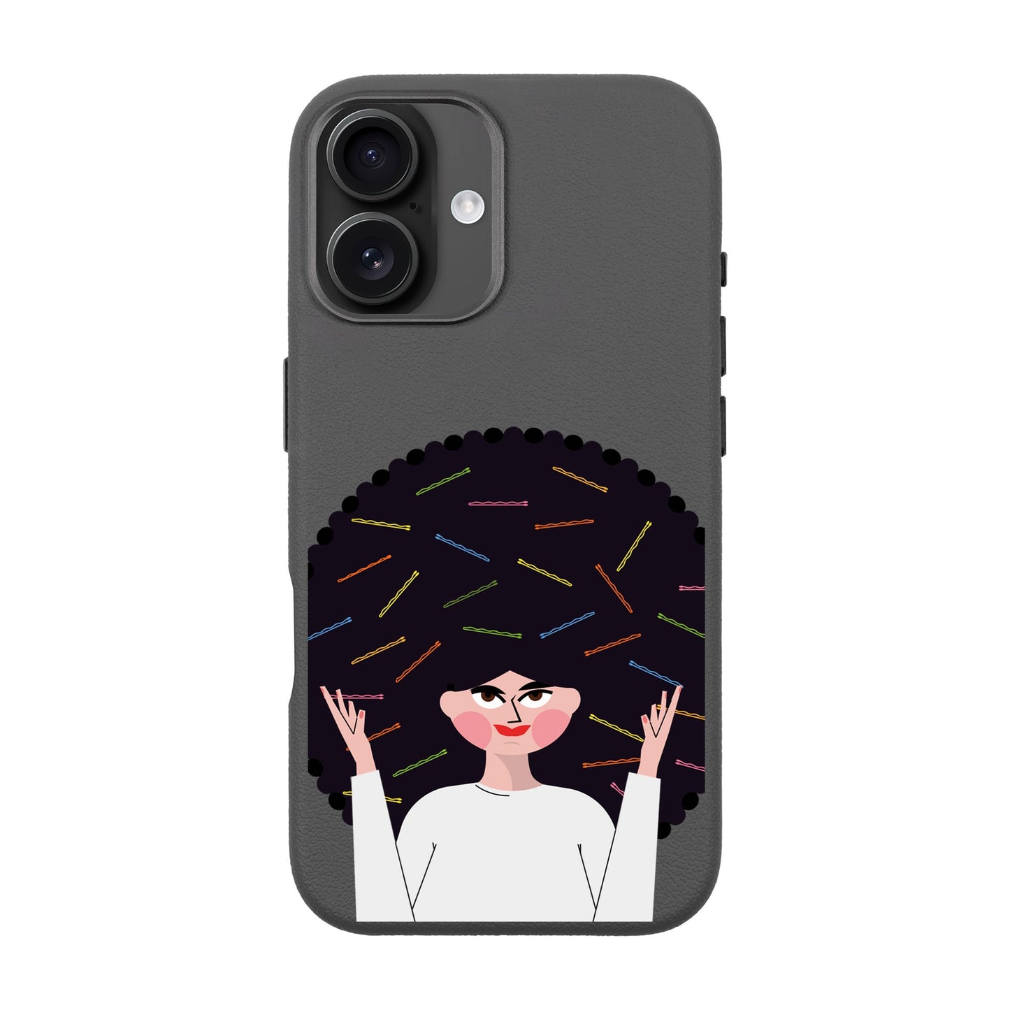 TANGLES OF HAPPINESS-iPhone 16 Plus Leather Premium Kılıf MagSafe Özellikli