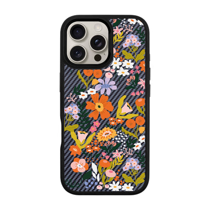 FLOWER-iPhone 16 Pro Max Plaid Kılıf MagSafe Özellikli