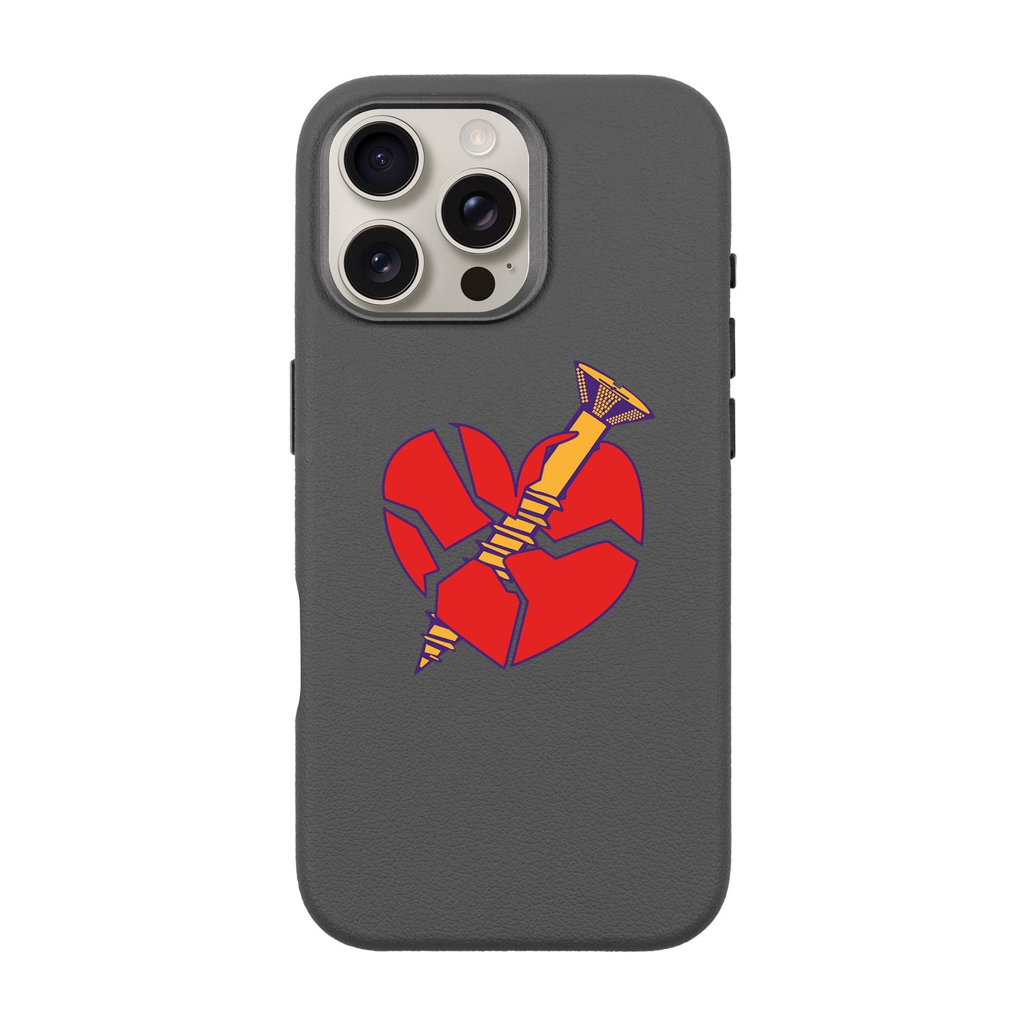 BROKEN HEART-iPhone 16 Pro Max Leather Premium Kılıf MagSafe Özellikli