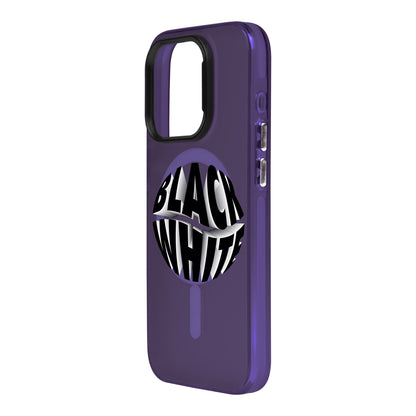 BLACK WHITE-iPhone 12 Hold Kılıf MagSafe Özellikli