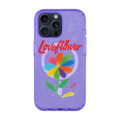 LOVE FLOWER-iPhone 15 Pro Max Shiny Kılıf MagSafe Özellikli